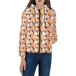 Squirrel Pattern Print Design 04 Women's Padded Hooded Jacket