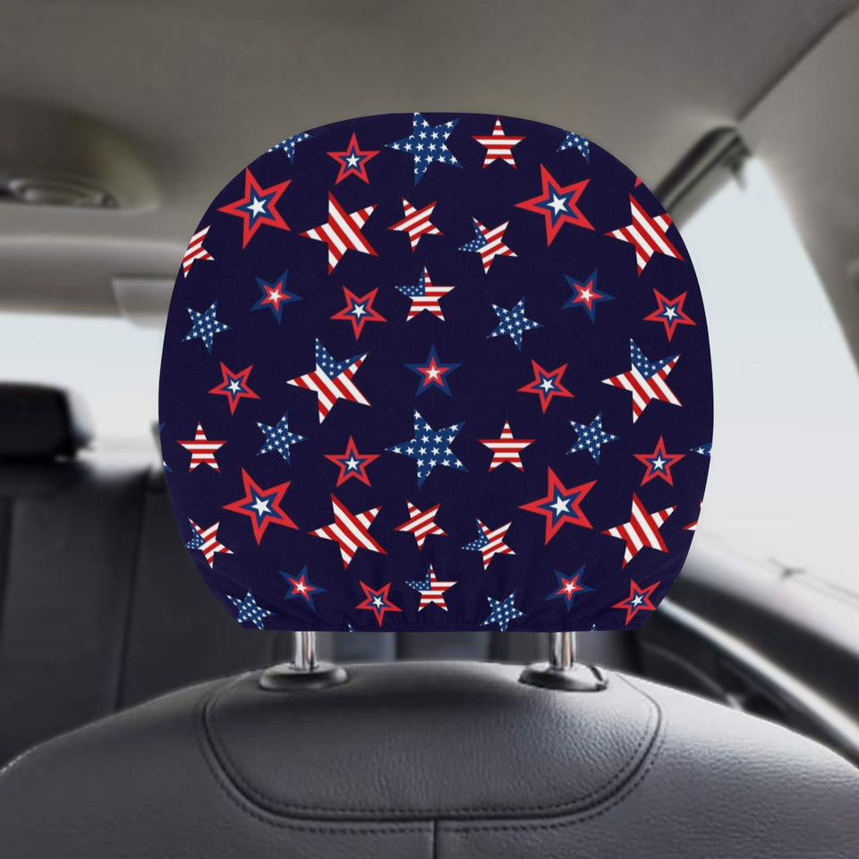 USA Star Pattern Theme Car Headrest Cover