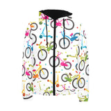 Bicycle Pattern Print Design 02 Men's Padded Hooded Jacket(ModelH42)