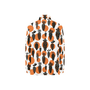 Carrot Pattern Print Design 02 Women's Long Sleeve Polo Shirt