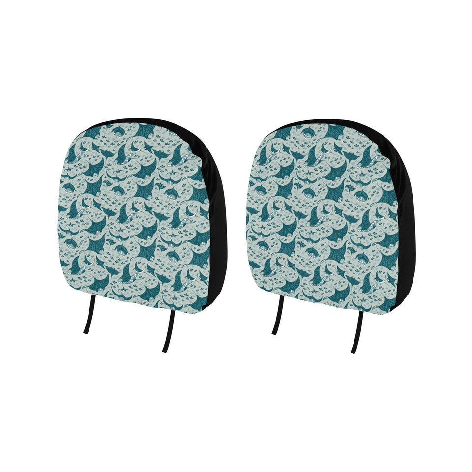 Stingray Pattern Print Design 01 Car Headrest Cover