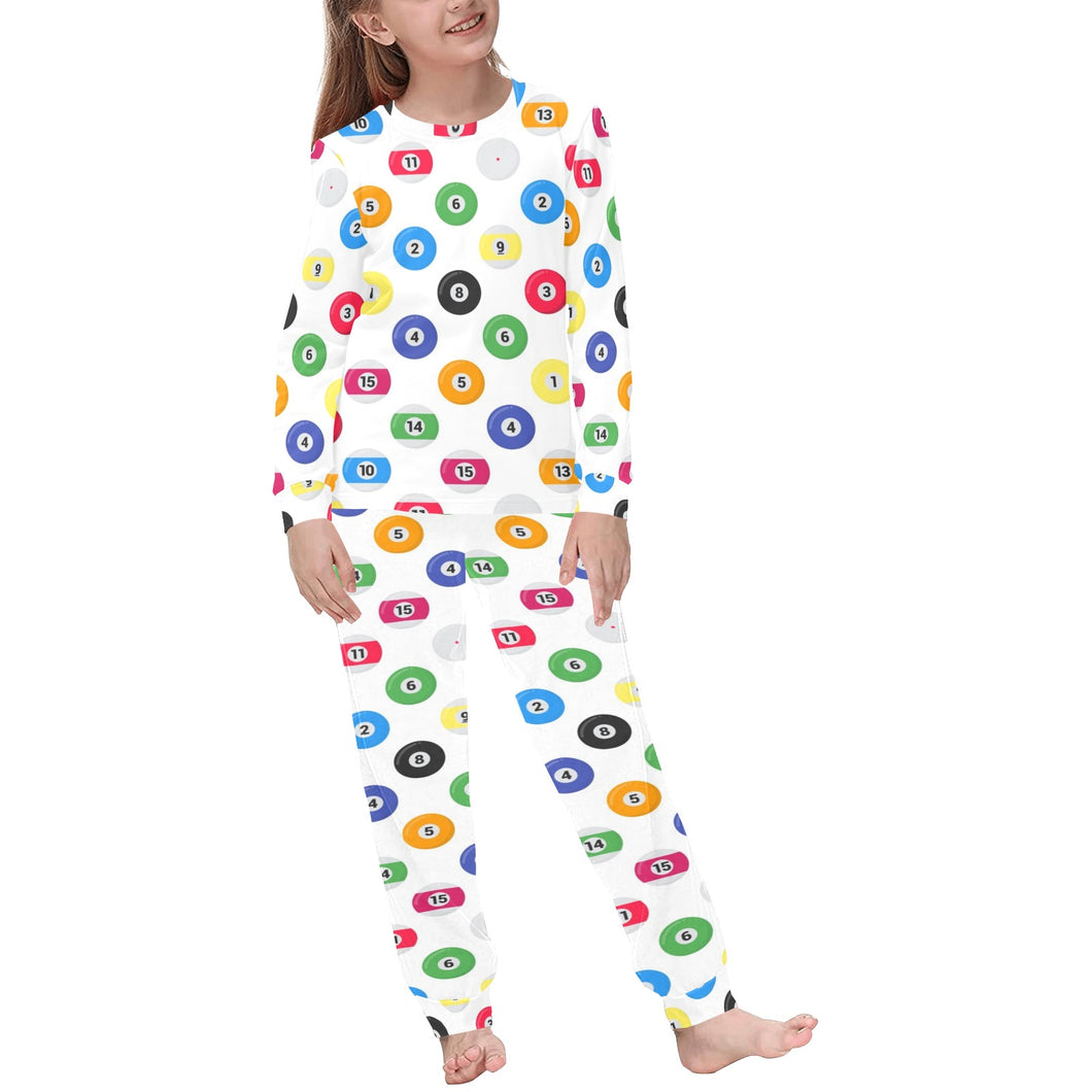 Billiard Ball Pattern Print Design 04 Kids' Boys' Girls' All Over Print Pajama Set