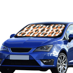 Carrot Pattern Print Design 02 Car Sun Shade