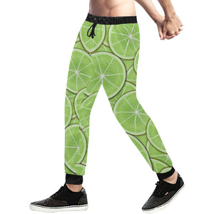 Sliced Lime Pattern Unisex Casual Sweatpants