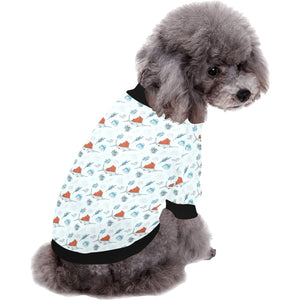 Swordfish Pattern Print Design 03 All Over Print Pet Dog Round Neck Fuzzy Shirt