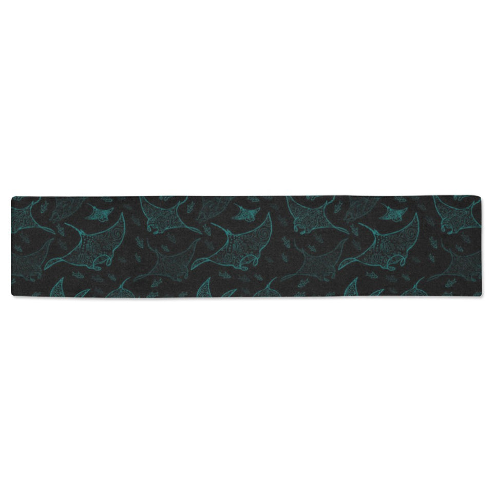 Stingray Pattern Print Design 02 Table Runner