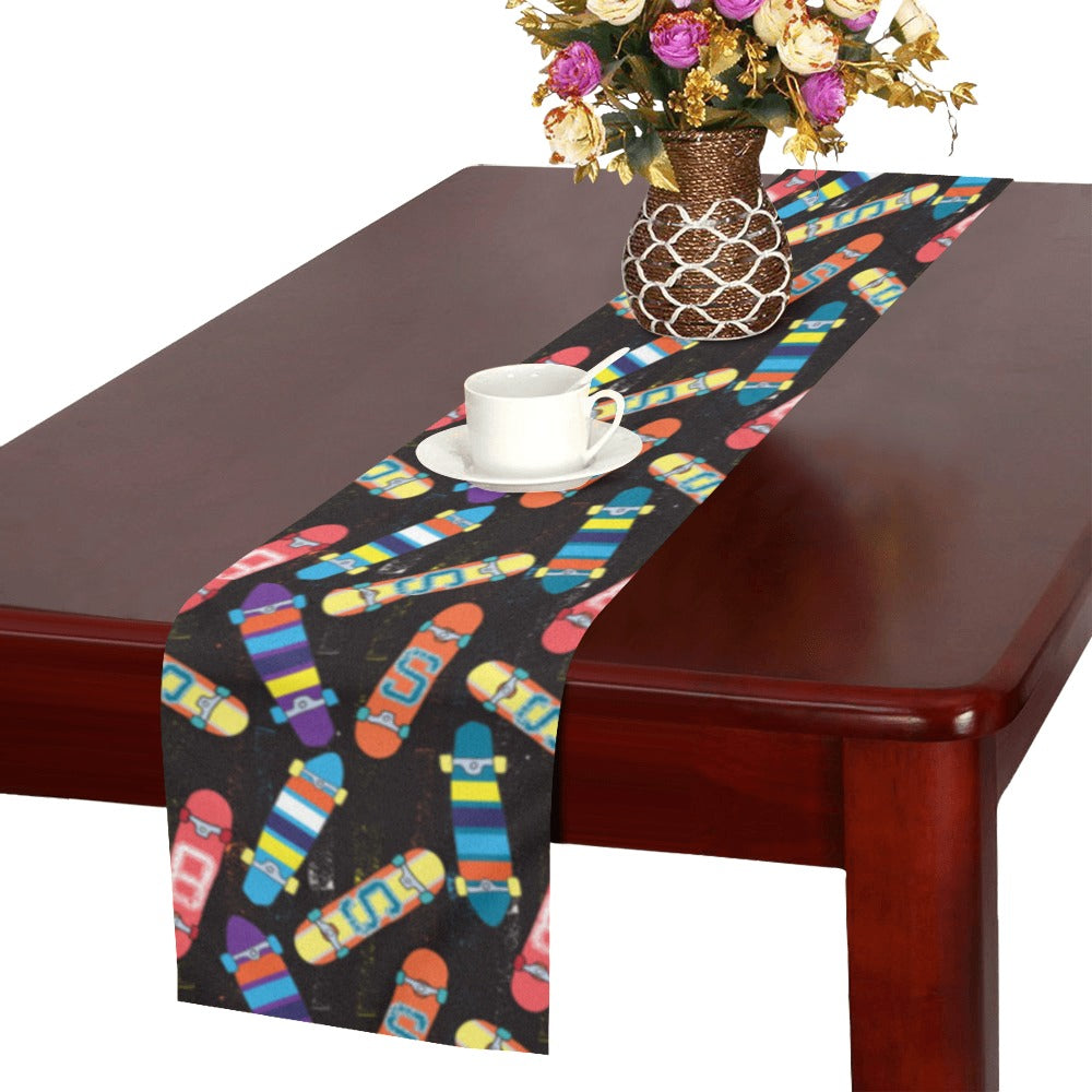 Skate Board Pattern Print Design 02 Table Runner