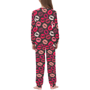 Lips Pattern Print Design 02 Kids' Boys' Girls' All Over Print Pajama Set