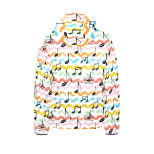 Music Notes Pattern Print Design 01 Kids' Boys' Girls' Padded Hooded Jacket