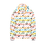 Music Notes Pattern Print Design 01 Kids' Boys' Girls' Padded Hooded Jacket