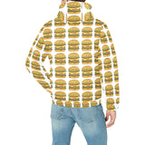 Hamburger Pattern Print Design 05 Men's Padded Hooded Jacket(ModelH42)