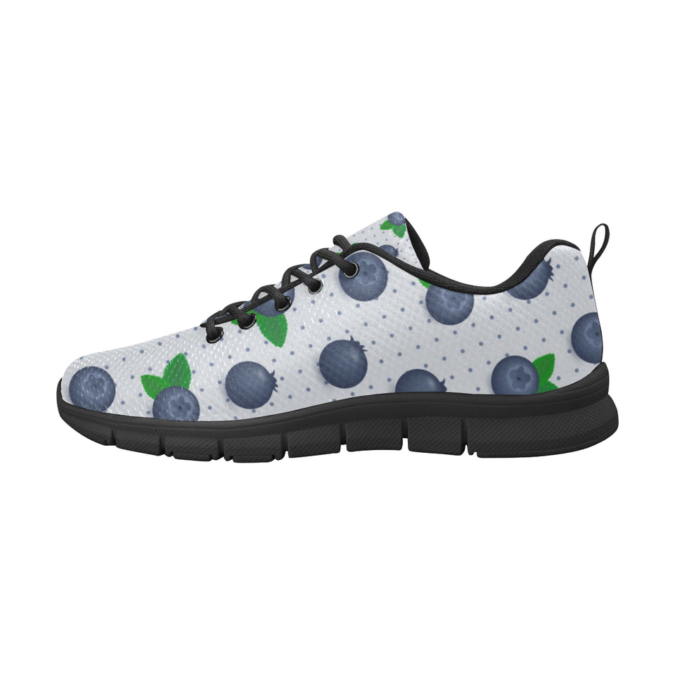 Blueberry Pokka Dot Pattern Men's Sneakers Black