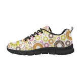 Colorful Donut Pattern Men's Sneakers Black