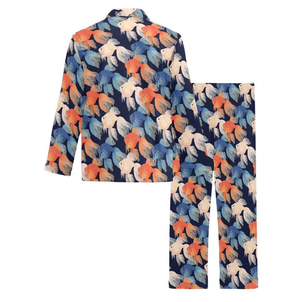 Goldfish Pattern Print Design 04 Men's Long Pajama Set