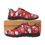 Red Daruma Cloud Pattern Men's Sneakers Black