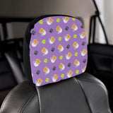 Pomeranian in Cup Pattern Car Headrest Cover