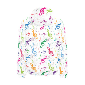 Music Notes Pattern Print Design 02 Men's Padded Hooded Jacket(ModelH42)