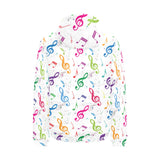 Music Notes Pattern Print Design 02 Men's Padded Hooded Jacket(ModelH42)