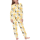 Saxophone Theme Pattern Kids' Boys' Girls' All Over Print Pajama Set