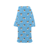 Jack Russel Pattern Print Design 04 Blanket Robe with Sleeves