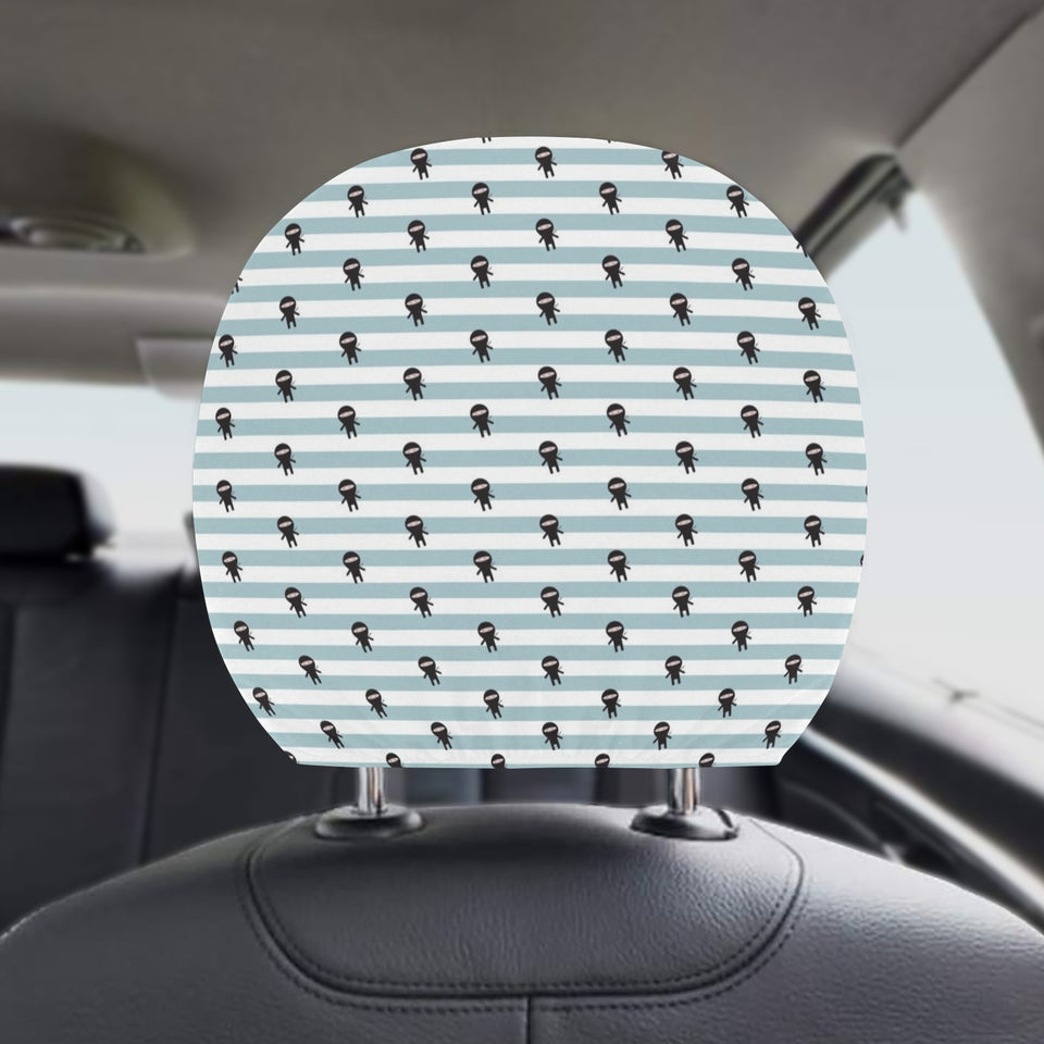 Ninja Pattern Stripe Background Car Headrest Cover