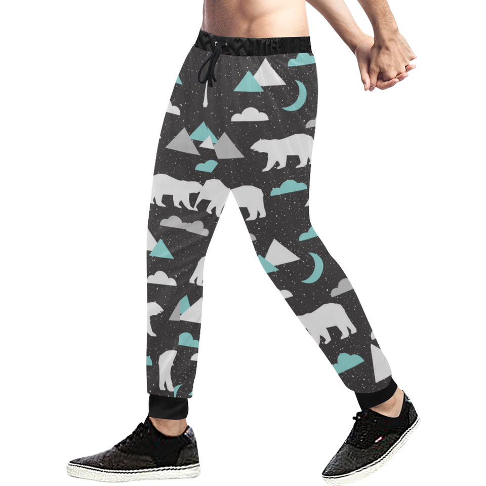 Polar Bear Moon Pattern Unisex Casual Sweatpants