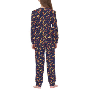 Eiffel Tower Pattern Print Design 02 Kids' Boys' Girls' All Over Print Pajama Set