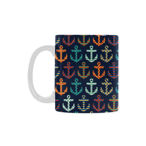 Colorful Anchor Dot Stripe Pattern Classical White Mug (FulFilled In US)
