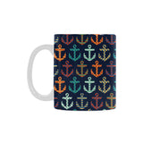 Colorful Anchor Dot Stripe Pattern Classical White Mug (FulFilled In US)