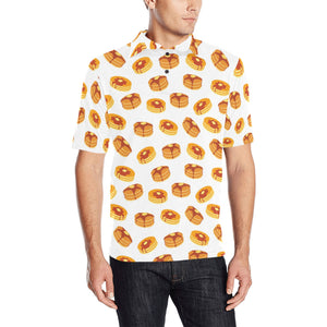 Pancake Pattern Print Design 04 Men's All Over Print Polo Shirt