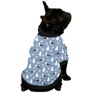 Seagull Pattern Print Design 01 All Over Print Pet Dog Round Neck Fuzzy Shirt