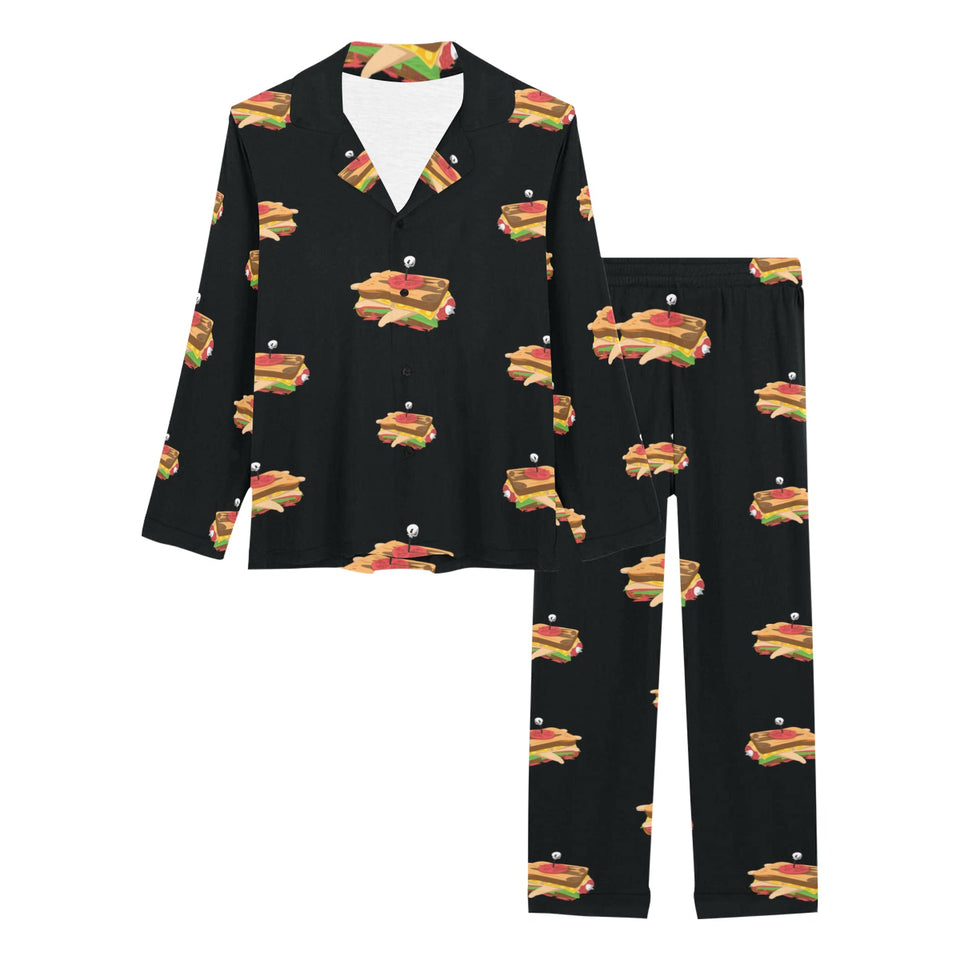 Sandwich Pattern Print Design 03 Women's Long Pajama Set