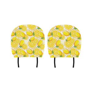 Lemon Pattern Background Car Headrest Cover