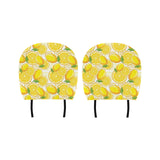 Lemon Pattern Background Car Headrest Cover