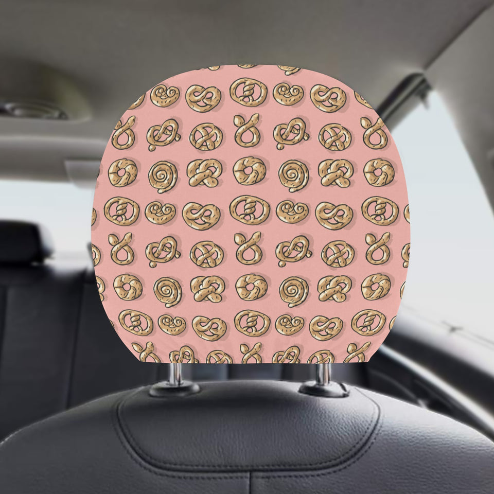 Pretzels Pattern Print Design 04 Car Headrest Cover