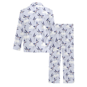 Swallow Pattern Print Design 03 Men's Long Pajama Set