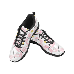 Pink Dragonfly Pattern Men's Sneakers Black