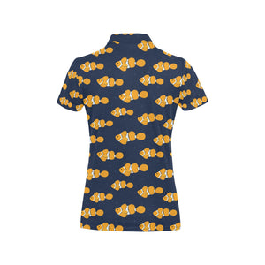 Clown Fish Pattern Print Design 01 Women's All Over Print Polo Shirt