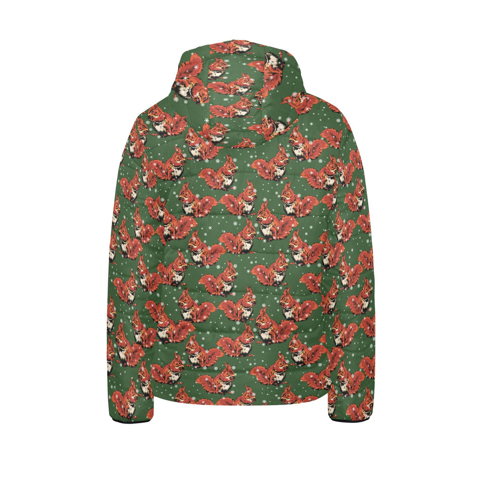 Squirrel Pattern Print Design 03 Kids' Boys' Girls' Padded Hooded Jacket