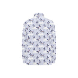 Swallow Pattern Print Design 03 Women's Long Sleeve Polo Shirt