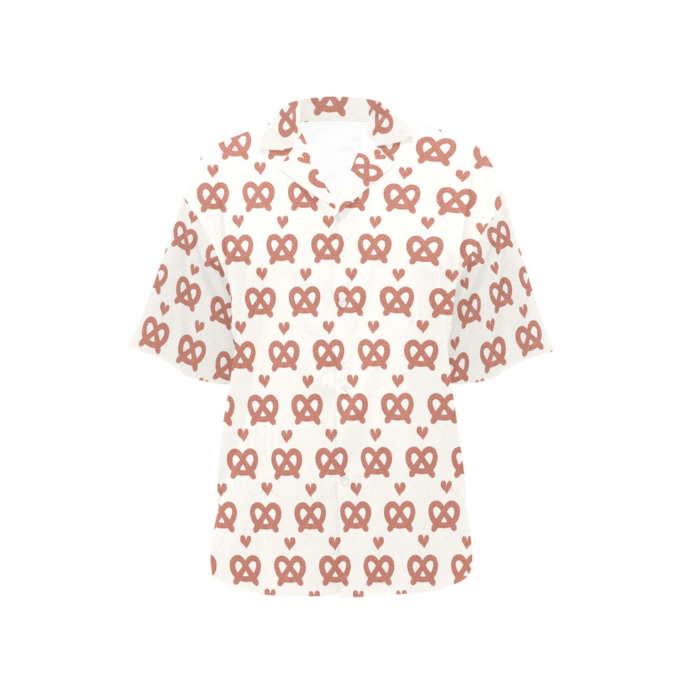 Pretzels Pattern Print Design 01 Women's All Over Print Hawaiian Shirt