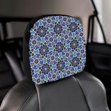 Blue Arabic Morocco Pattern Car Headrest Cover