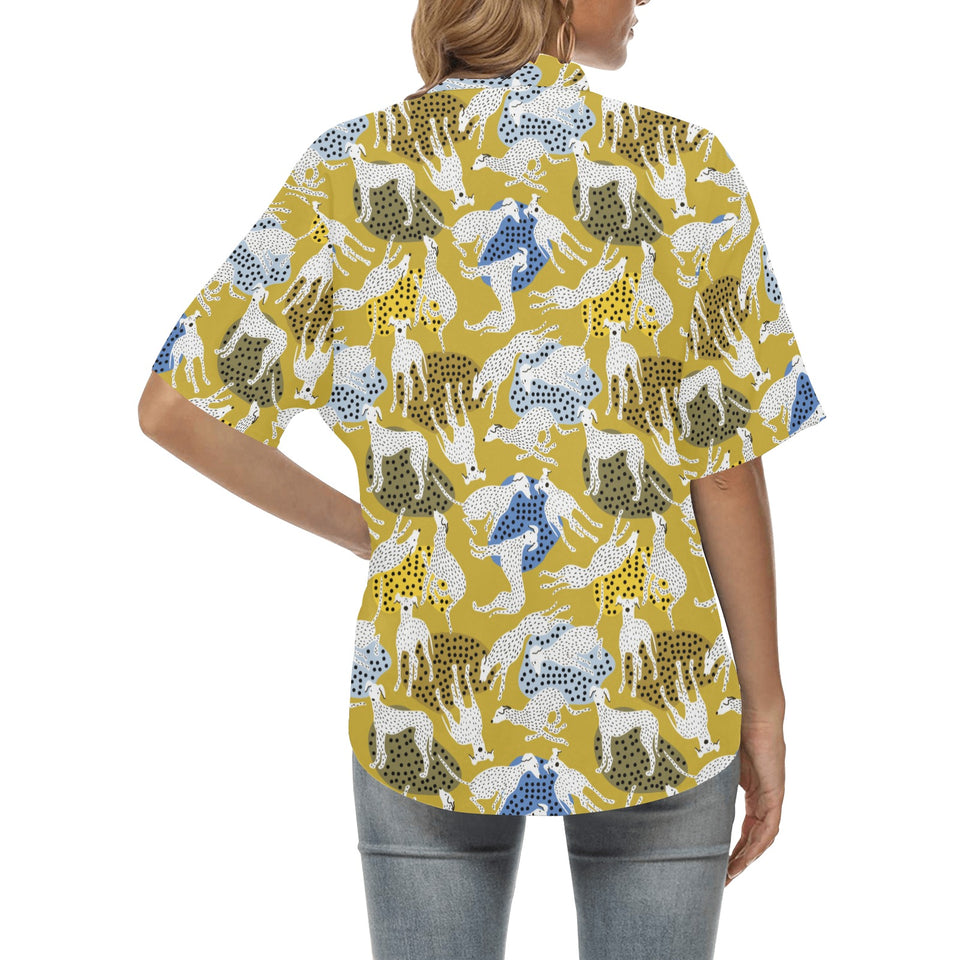 Greyhound Pattern Print Design 02 Women's All Over Print Hawaiian Shirt