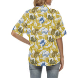 Greyhound Pattern Print Design 02 Women's All Over Print Hawaiian Shirt