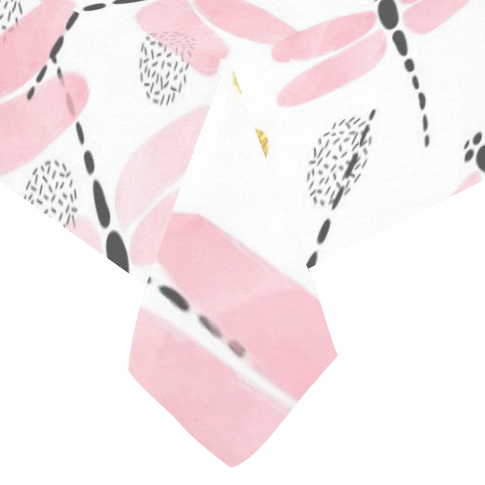Pink Dragonfly Pattern Tablecloth