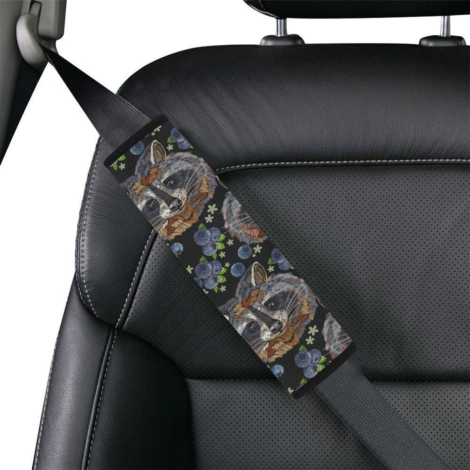 Raccoon Blueburry Pattern Car Seat Belt Cover