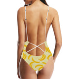 Banana Pattern Tribel Background Women's One-Piece Swimsuit