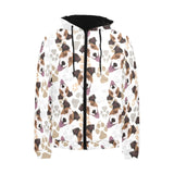 Jack Russel Pattern Print Design 05 Men's Padded Hooded Jacket(ModelH42)