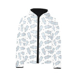 Hippopotamus Pattern Print Design 01 Kids' Boys' Girls' Padded Hooded Jacket