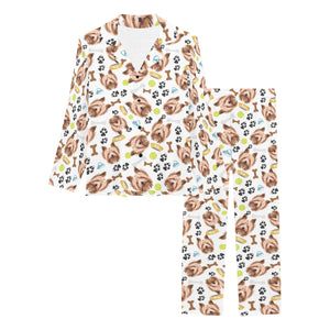 Yorkshire Terrier Pattern Print Design 05 Women's Long Pajama Set